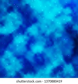 Light BLUE vector background with colorful stars. Blur decorative design in simple style with stars. Theme for cell phones.