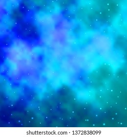 Light BLUE vector background with colorful stars. Shining colorful illustration with small and big stars. Design for your business promotion.