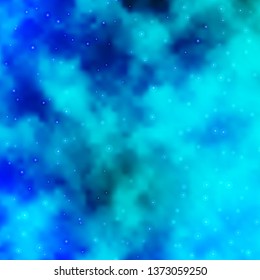 Light BLUE vector background with colorful stars. Blur decorative design in simple style with stars. Theme for cell phones.