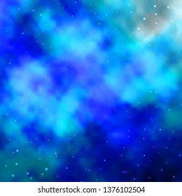 Light BLUE vector background with colorful stars. Blur decorative design in simple style with stars. Pattern for websites, landing pages.