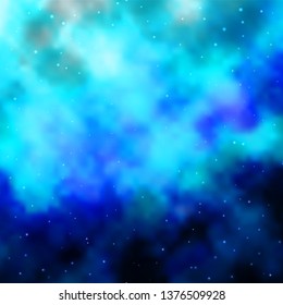 Light BLUE vector background with colorful stars. Colorful illustration in abstract style with gradient stars. Theme for cell phones.