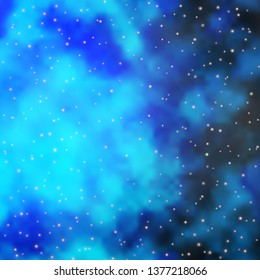 Light BLUE vector background with colorful stars. Blur decorative design in simple style with stars. Pattern for websites, landing pages.