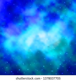 Light BLUE vector background with colorful stars. Decorative illustration with stars on abstract template. Pattern for websites, landing pages.
