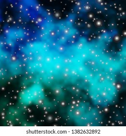 Light BLUE vector background with colorful stars. Blur decorative design in simple style with stars. Pattern for wrapping gifts.
