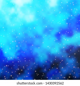 Light BLUE vector background with colorful stars. Colorful illustration in abstract style with gradient stars. Pattern for websites, landing pages.