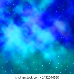 Light BLUE vector background with colorful stars. Colorful illustration with abstract gradient stars. Pattern for new year ad, booklets.