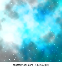 Light BLUE vector background with colorful stars. Colorful illustration with abstract gradient stars. Best design for your ad, poster, banner.