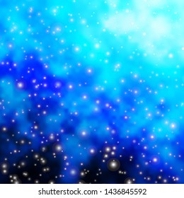 Light BLUE vector background with colorful stars. Shining colorful illustration with small and big stars. Pattern for wrapping gifts.