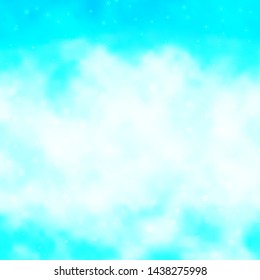 Light BLUE vector background with colorful stars. Blur decorative design in simple style with stars. Pattern for new year ad, booklets.
