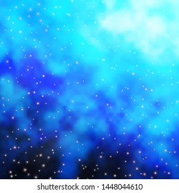 Light BLUE vector background with colorful stars. Shining colorful illustration with small and big stars. Pattern for new year ad, booklets.
