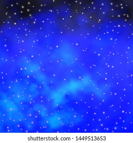 Light BLUE vector background with colorful stars. Shining colorful illustration with small and big stars. Best design for your ad, poster, banner.