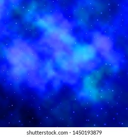 Light BLUE vector background with colorful stars. Modern geometric abstract illustration with stars. Theme for cell phones.