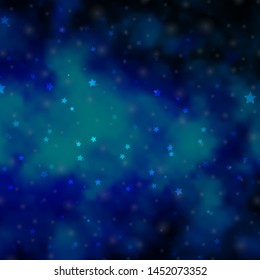 Light BLUE vector background with colorful stars. Decorative illustration with stars on abstract template. Pattern for wrapping gifts.