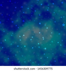 Light BLUE vector background with colorful stars. Shining colorful illustration with small and big stars. Pattern for websites, landing pages.