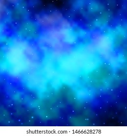 Light BLUE vector background with colorful stars. Decorative illustration with stars on abstract template. Pattern for new year ad, booklets.