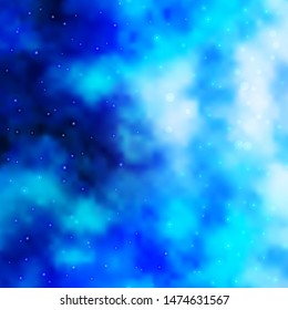 Light BLUE vector background with colorful stars. Shining colorful illustration with small and big stars. Pattern for websites, landing pages.