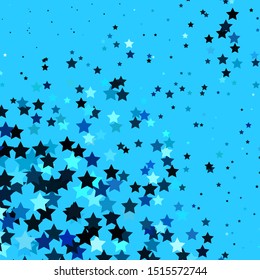 Light BLUE vector background with colorful stars. Modern geometric abstract illustration with stars. Best design for your ad, poster, banner.