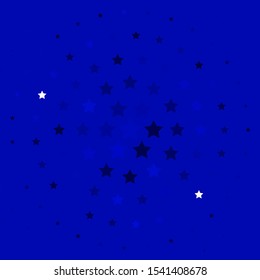 Light BLUE vector background with colorful stars. Decorative illustration with stars on abstract template. Design for your business promotion.