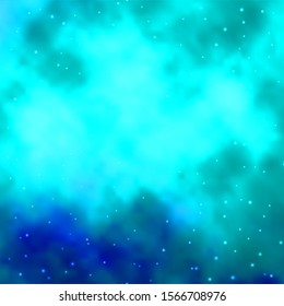 Light BLUE vector background with colorful stars. Colorful illustration with abstract gradient stars. Theme for cell phones.