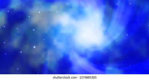 Light BLUE vector background with colorful stars. Modern geometric abstract illustration with stars. Pattern for new year ad, booklets.