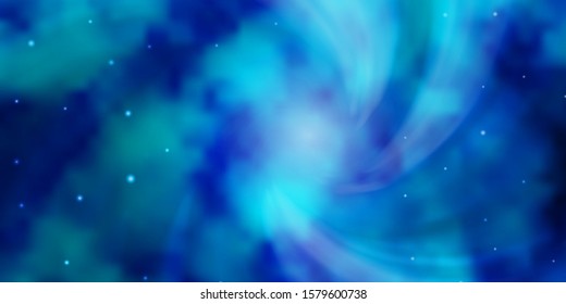 Light BLUE vector background with colorful stars. Modern geometric abstract illustration with stars. Theme for cell phones.