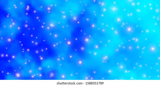 Light BLUE vector background with colorful stars. Modern geometric abstract illustration with stars. Pattern for websites, landing pages.