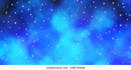 Light BLUE vector background with colorful stars. Colorful illustration in abstract style with gradient stars. Design for your business promotion.