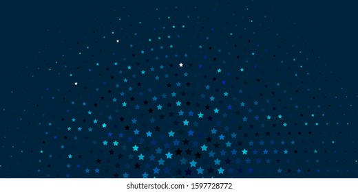 Light BLUE vector background with colorful stars. Shining colorful illustration with small and big stars. Theme for cell phones.