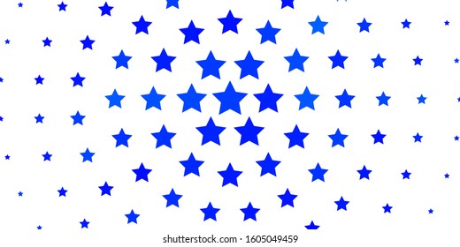 Light BLUE vector background with colorful stars. Modern geometric abstract illustration with stars. Pattern for new year ad, booklets.