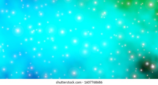Light BLUE vector background with colorful stars. Colorful illustration in abstract style with gradient stars. Pattern for wrapping gifts.