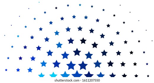 Light BLUE vector background with colorful stars. Modern geometric abstract illustration with stars. Pattern for new year ad, booklets.