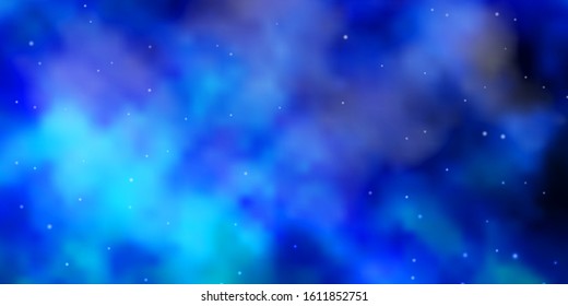 Light BLUE vector background with colorful stars. Colorful illustration with abstract gradient stars. Pattern for new year ad, booklets.