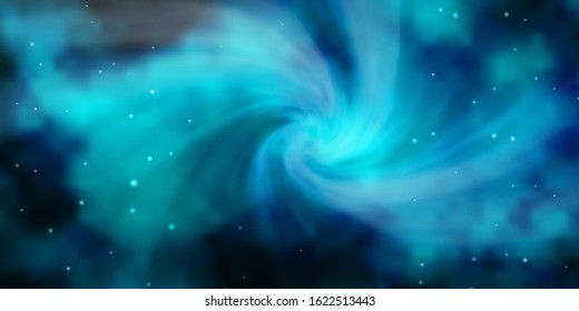 Light BLUE vector background with colorful stars. Blur decorative design in simple style with stars. Pattern for new year ad, booklets.