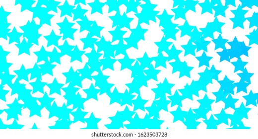 Light BLUE vector background with colorful stars. Modern geometric abstract illustration with stars. Best design for your ad, poster, banner.