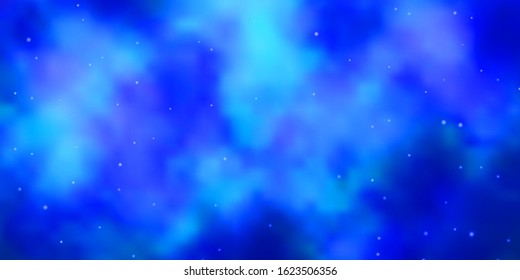 Light BLUE vector background with colorful stars. Blur decorative design in simple style with stars. Design for your business promotion.