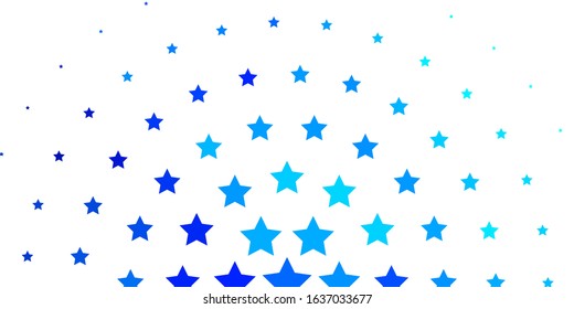Light BLUE vector background with colorful stars. Decorative illustration with stars on abstract template. Best design for your ad, poster, banner.