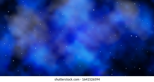 Light BLUE vector background with colorful stars. Shining colorful illustration with small and big stars. Design for your business promotion.