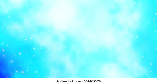 Light BLUE vector background with colorful stars. Blur decorative design in simple style with stars. Pattern for websites, landing pages.