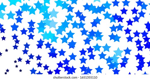 Light BLUE vector background with colorful stars. Shining colorful illustration with small and big stars. Pattern for wrapping gifts.