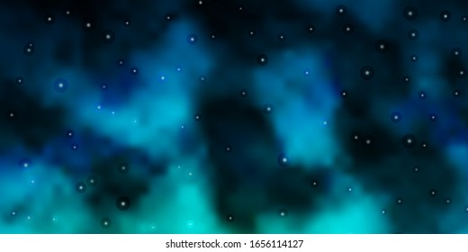 Heller BLAU-Vektorillustration-Hintergrund mit bunten Sternen. Dekorative Illustration mit Sternen auf abstrakter Vorlage. Design für Ihre Unternehmenswerbung.