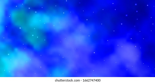 Fondo vectorial AZUL claro con estrellas coloridas. Ilustración decorativa con estrellas en plantilla abstracta. Patrón para sitios web, páginas de inicio.