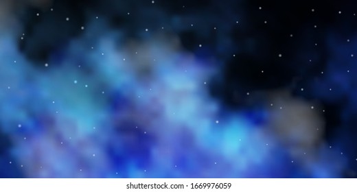Light BLUE vector background with colorful stars. Shining colorful illustration with small and big stars. Design for your business promotion.