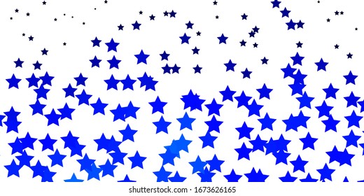 Light BLUE vector background with colorful stars. Colorful illustration with abstract gradient stars. Pattern for websites, landing pages.