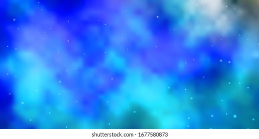 Light BLUE vector background with colorful stars. Shining colorful illustration with small and big stars. Pattern for new year ad, booklets.
