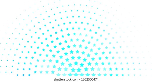 Fondo vectorial AZUL claro con estrellas coloridas. Ilustración colorida con estrellas abstractas de gradiente. Patrón para anuncios de año nuevo, folletos.