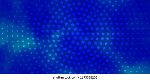 Light BLUE vector background with colorful stars. Shining colorful illustration with small and big stars. Theme for cell phones.