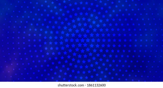Light BLUE vector background with colorful stars. Shining colorful illustration with small and big stars. Design for your business promotion.