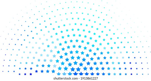 Light BLUE vector background with colorful stars. Decorative illustration with stars on abstract template. Theme for cell phones.