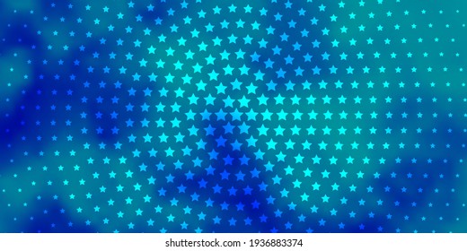 Hellblauer Vektorhintergrund mit bunten Sternen. Unscharfes dekoratives Design im einfachen Stil mit Sternen. Das beste Design für Ihre Anzeige, Ihr Poster, Ihr Banner.