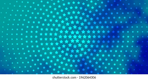 Light BLUE vector background with colorful stars. Colorful illustration with abstract gradient stars. Pattern for new year ad, booklets.